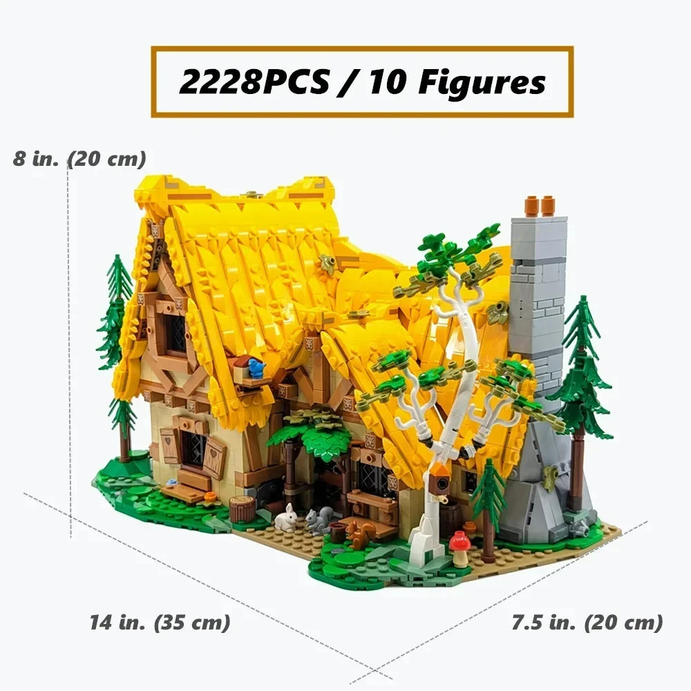 Miniso Disney Snow White & Seven Dwarfs Cottage – Sleeping Princess, Prince, Evil Queen Building Blocks Toy for Kids Gift