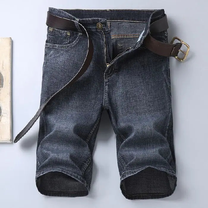 Men's Slim Fit Stretch Denim Shorts β Fashion Straight Black Summer Jeans
