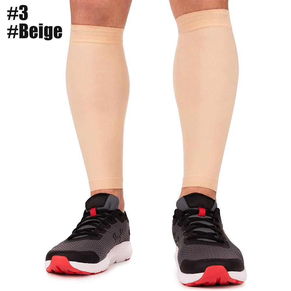 Plus Size Compression Calf Sleeves (S–7XL) – 30–40mmHg Medical Support Socks for Varicose Veins, Edema & Running Athletics Toeless Stockings for Men & Women