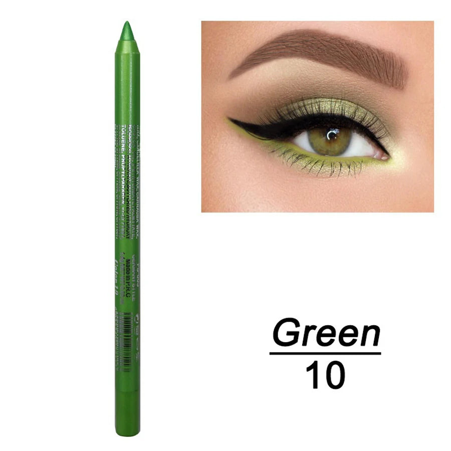 14 Color Metallic Eyeliner Pen – High Pigmented, Pearly Shimmer, Smokey & Punk Style, Long-Lasting & Waterproof