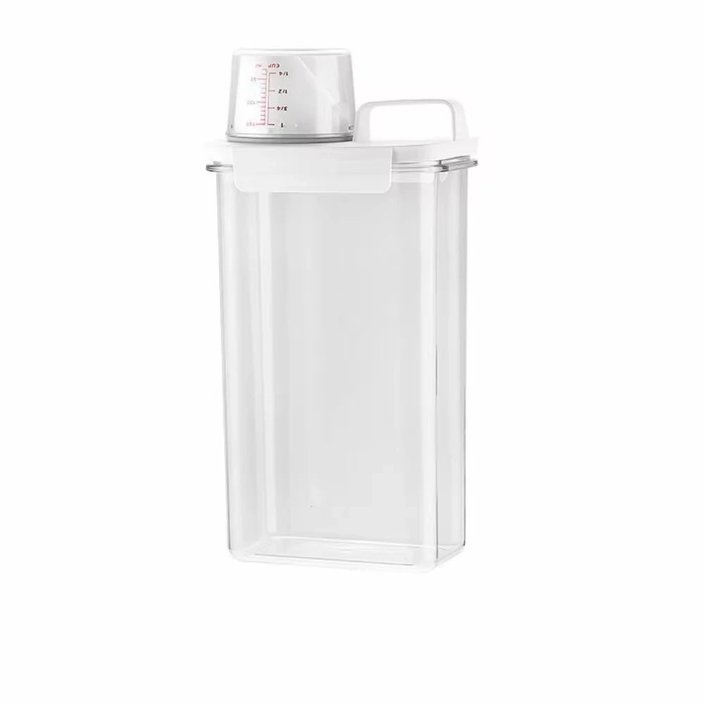 Airtight Laundry Detergent Dispenser β Clear Powder & Liquid Storage Container with Lid Jar