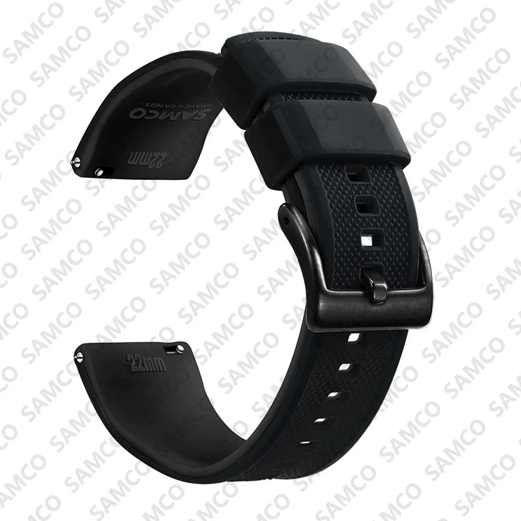 Quick-Release Silicone Watch Band - 18mm, 20mm and 22mm Rubber Replacement Strap for Huawei, Samsung Galaxy and Garmin Watches
