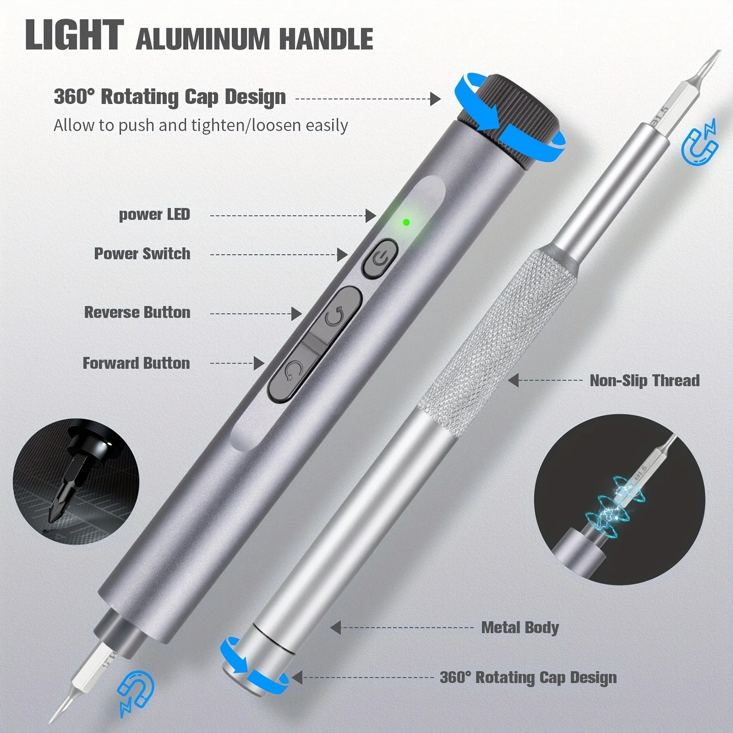 138-in-1 Mini Electric Screwdriver Set β Precision Magnetic Bits & Durable Alloy Tool Kit for PC, iPhone & DIY Repairs