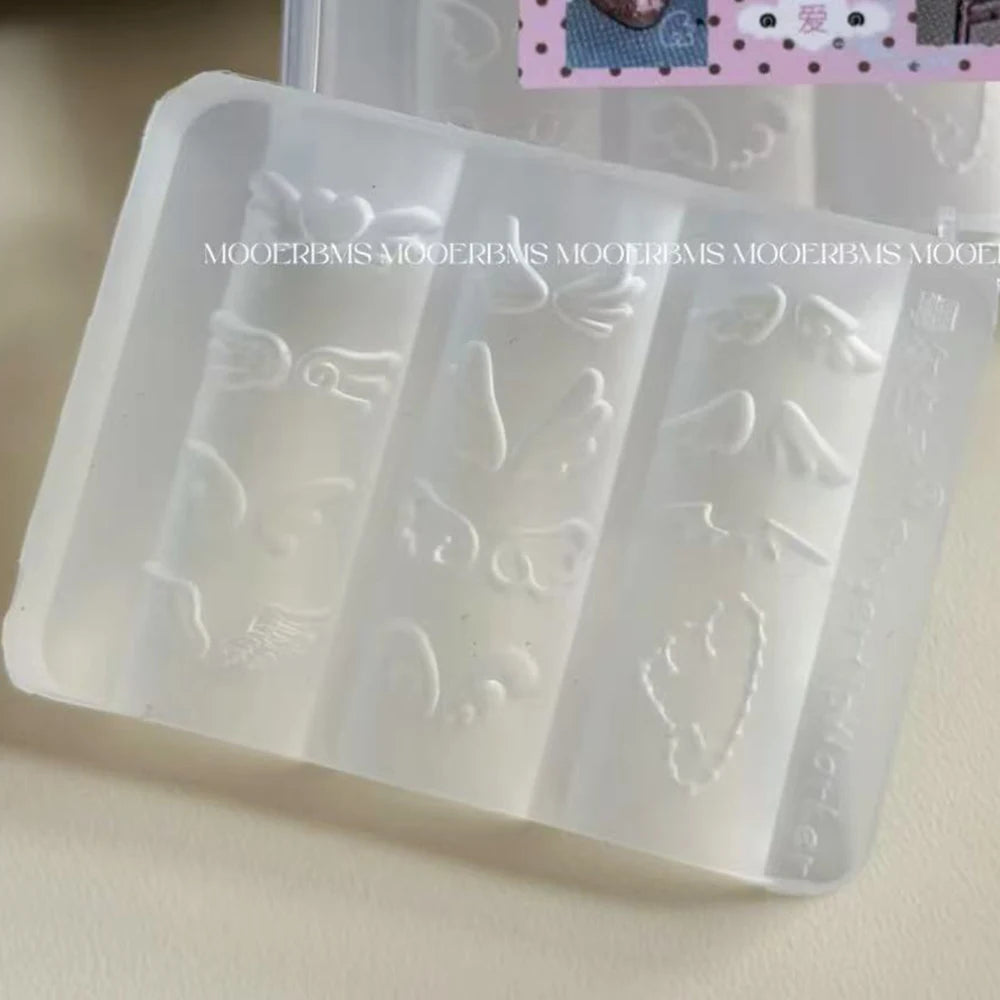 3D Angel Wings Nail Art Silicone Mold - Reusable Clear DIY Manicure Template for Gel Nail Charms