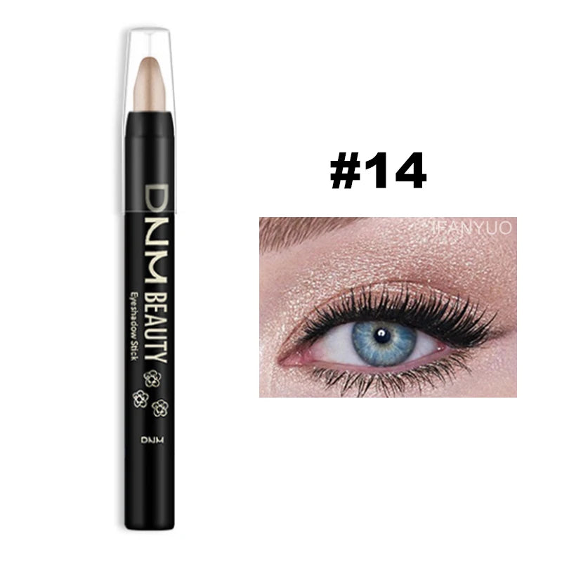 16-Color Pearlescent Eyeshadow Sticks – High Pigment Waterproof Glitter Eye Makeup Pencil, Long-Lasting & Smudge-Proof