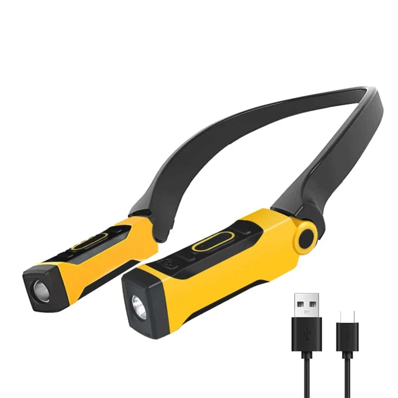 Rechargeable LED Neck Light Book Light - 2 Brightness Levels, Bendable Arms for Reading, Camping, Repairing
