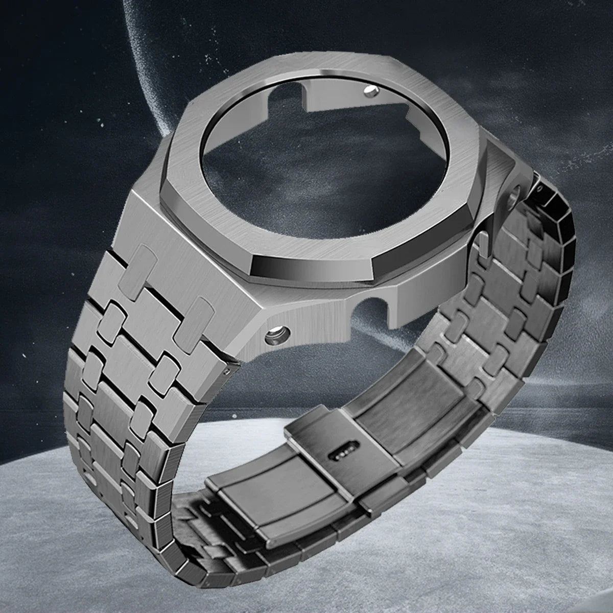Gen4 Mod Kit for Casioak GA2100/2110 – Metal Bezel, Rubber Watch Case & Stainless Steel Strap