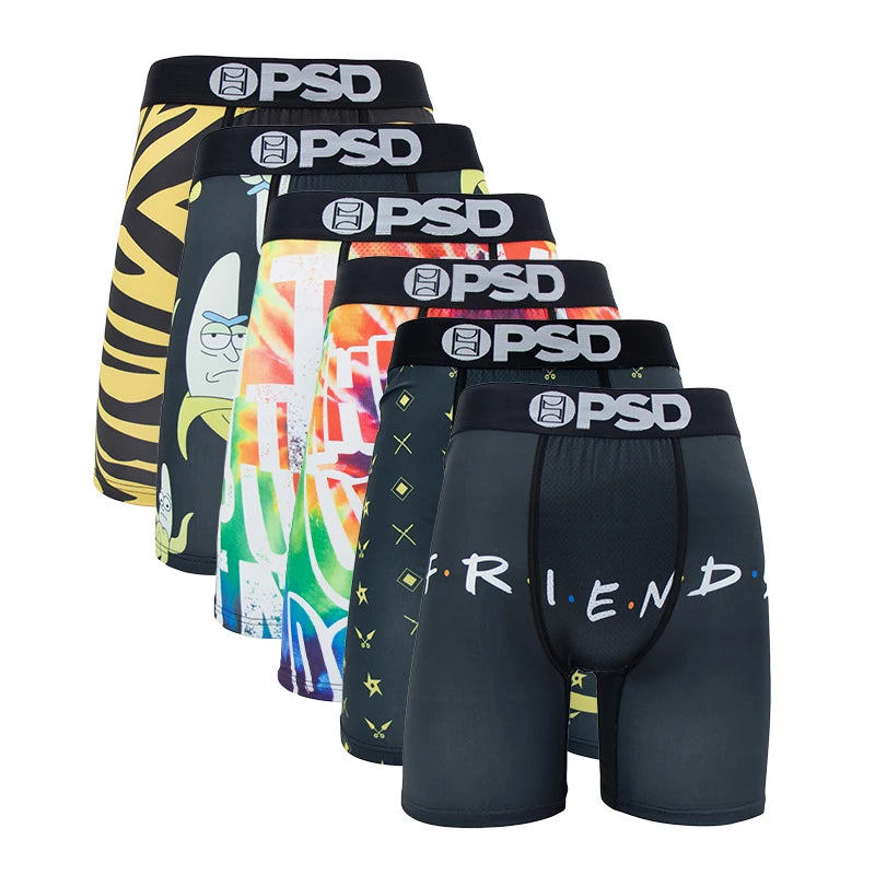 6Pcs Fashion Print Men’s Underwear – Boxer Briefs, Sexy Panty Lingerie, S-XXL Size Range, Comfortable Boxershorts