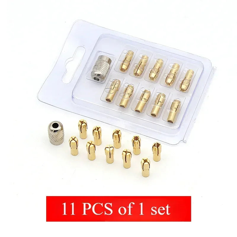Mini Brass Drill Chuck 0.5–3.2mm - M8 Nut Precision Rotary Tool & Jewelry Grinding Accessory