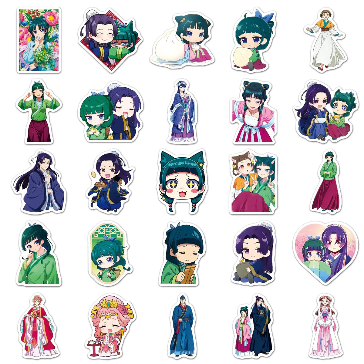 The Apothecary Diaries Anime Stickers 50PCS - Cartoon Graffiti Decals for Laptops, Phones, Guitars, Bikes & More