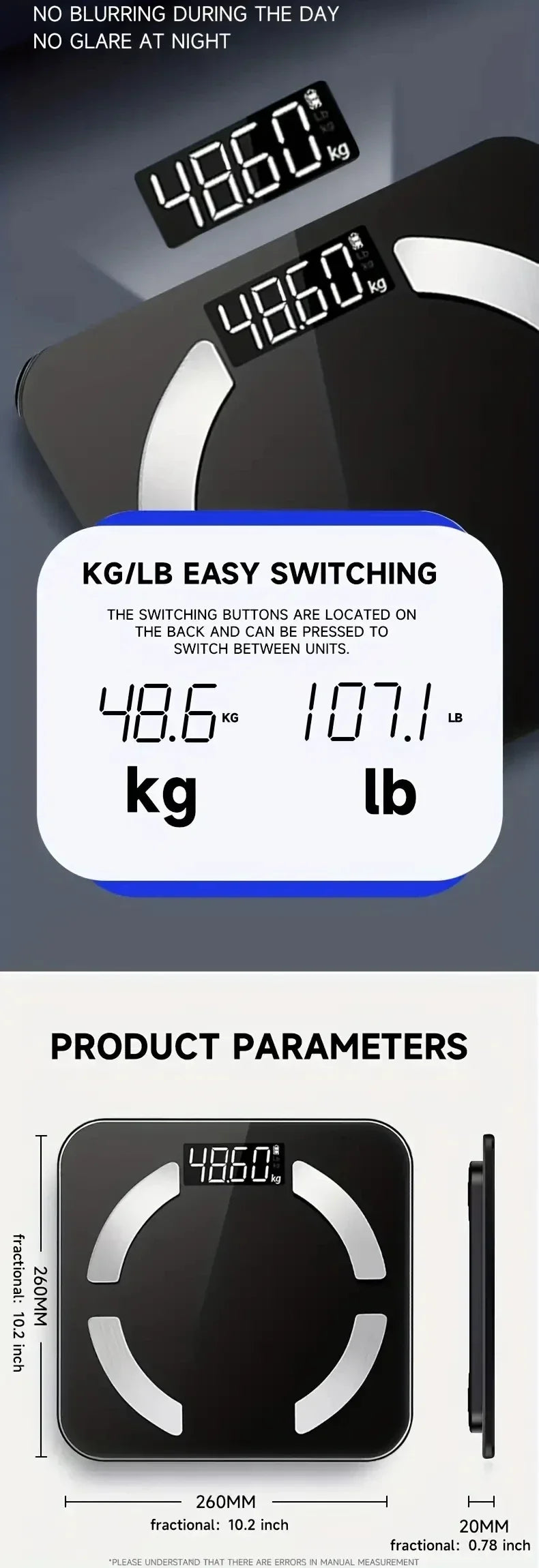 HOT Smart Body Fat Scale — High-Precision Bluetooth Weight Scale with HD Display & Mobile App | BMI, Fat & Muscle Analysis