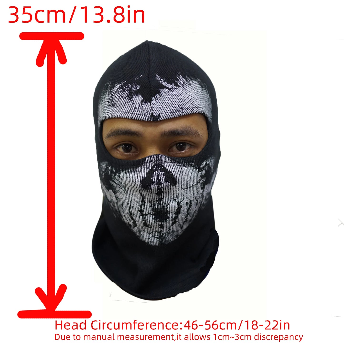 Skull Ghost Motorcycle Mask - Windproof Skeleton Face Cover for Cosplay, Riding & Outdoor Wear