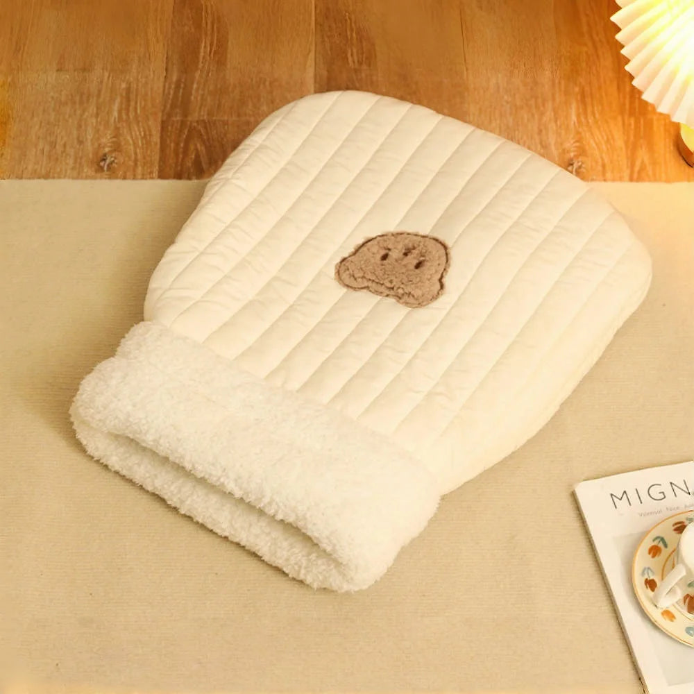 Thermal Plush Cat Cave Bed – Warm Enclosed Snuggle Sack Sleeping Bag for Cats, Hamsters & Small Pets (Winter Cozy Nest)