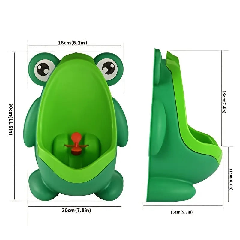 Cute Frog Potty Training Urinal for Boys with Fun Aiming Target - Toilet Trainer for Children, Stand Vertical Pee for Infants and Toddlers