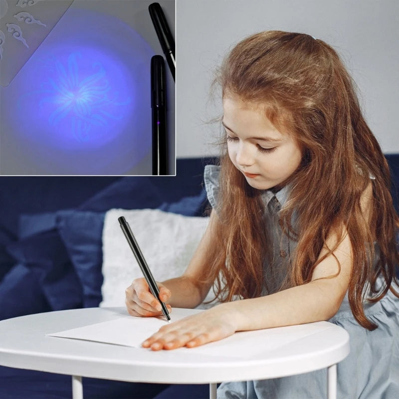 Upgraded Invisible Ink Spy Pen — UV Light Magic Marker for Secret Messages (UV Light Not Included)