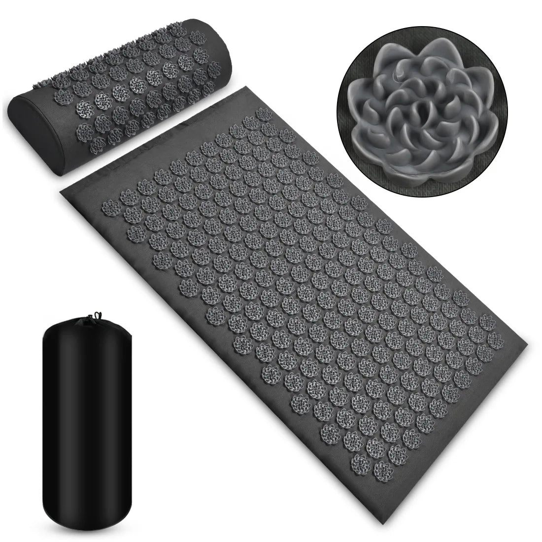 Pranamat Eco Lotus Spike Mat β Acupressure Massage Cushion for Neck, Back & Feet, Kuznetsov Applicator Yoga Therapy
