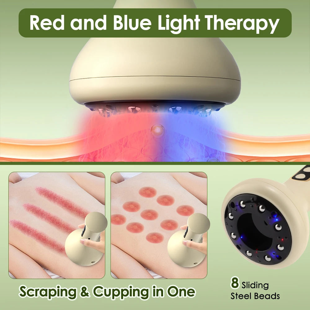 USB Rechargeable Abdominal Massager - Hot Compress, Guasha & Cupping Massage Tool for Arms, Legs & Body