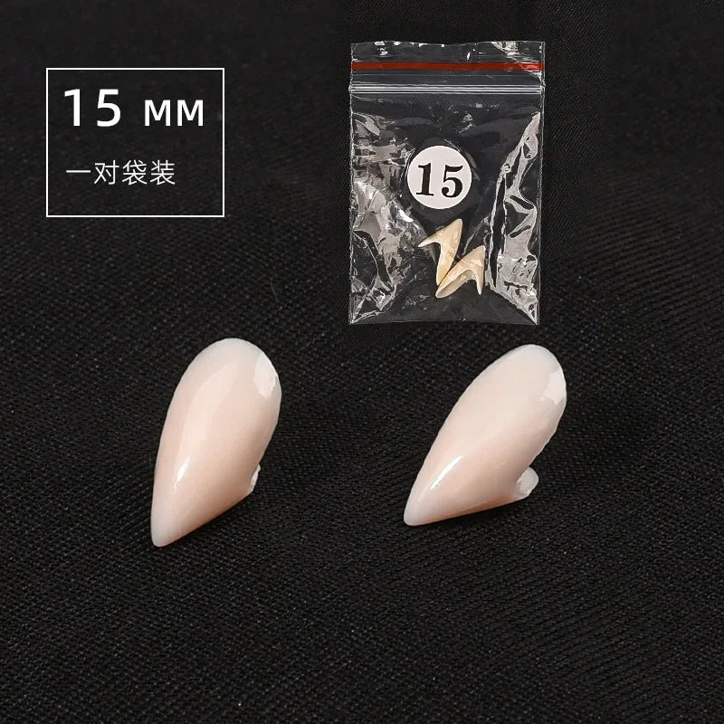 5 Pairs Halloween Vampire Fangs β Resin False Teeth Costume Props with Solid Glue for Cosplay, Party & DIY Decoration