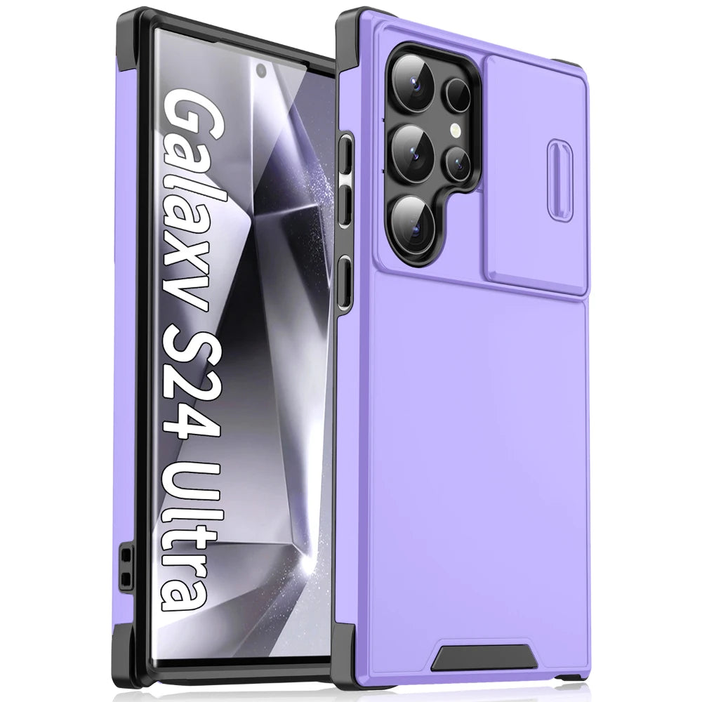 Slide Camera Armor Matte Samsung Case β Shockproof Cover for Galaxy S20βS25 Ultra/Plus/FE & Note 20 Ultra