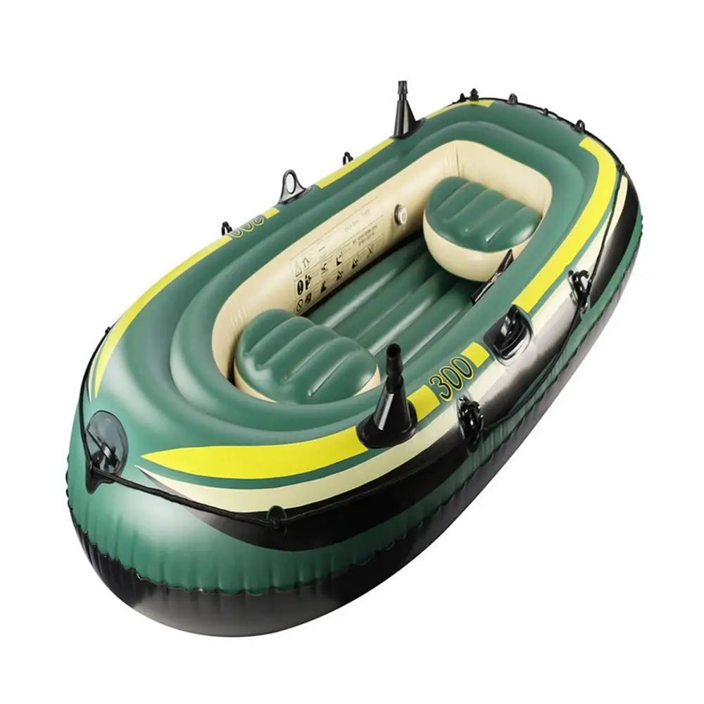 2/3 Person Heavy-Duty Inflatable Boat – Fishing Air Kayak Canoe for Drifting & Rafting (No Oars & Foot Pump)