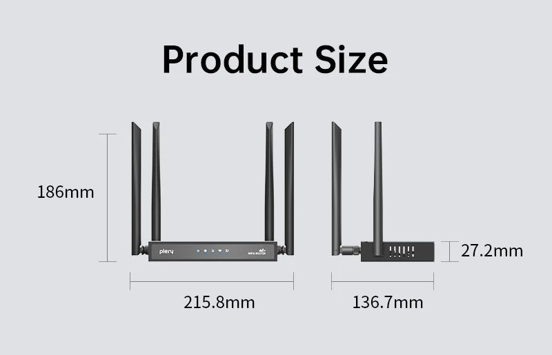 Plery WiFi6 4G LTE Router β 4G SIM Card WiFi Modem with 300Mbps, Antenna Booster for Home & Office