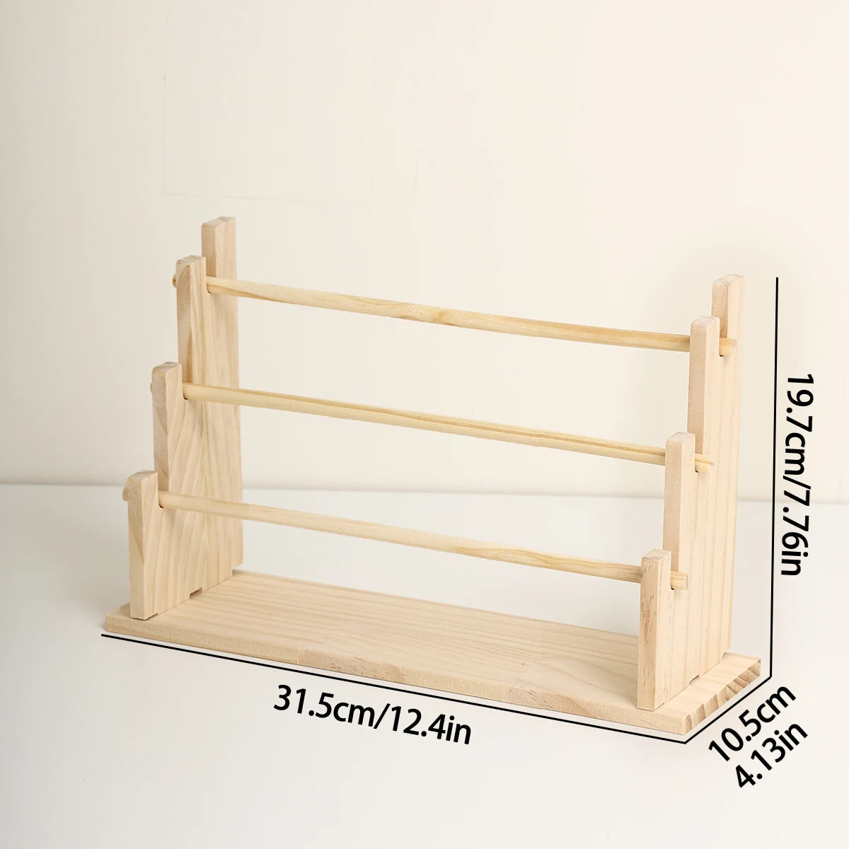 Solid Wood Hair Accessory Organizer - 2 to 5 Layer Desktop Jewelry & Hair Tie Stand