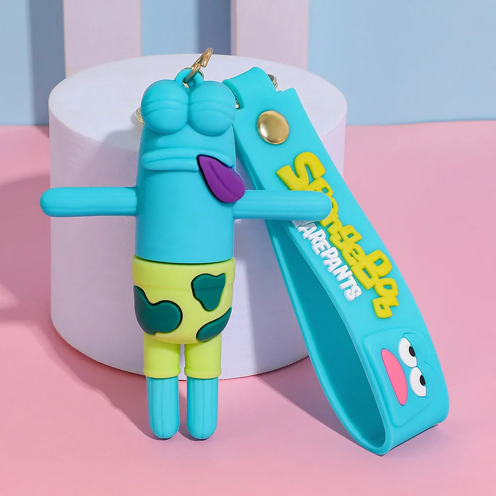 Bikini Bottom Ugly Fish Keychain - Colorful Cartoon Pendant for Car, Bag, and Festival Gifts