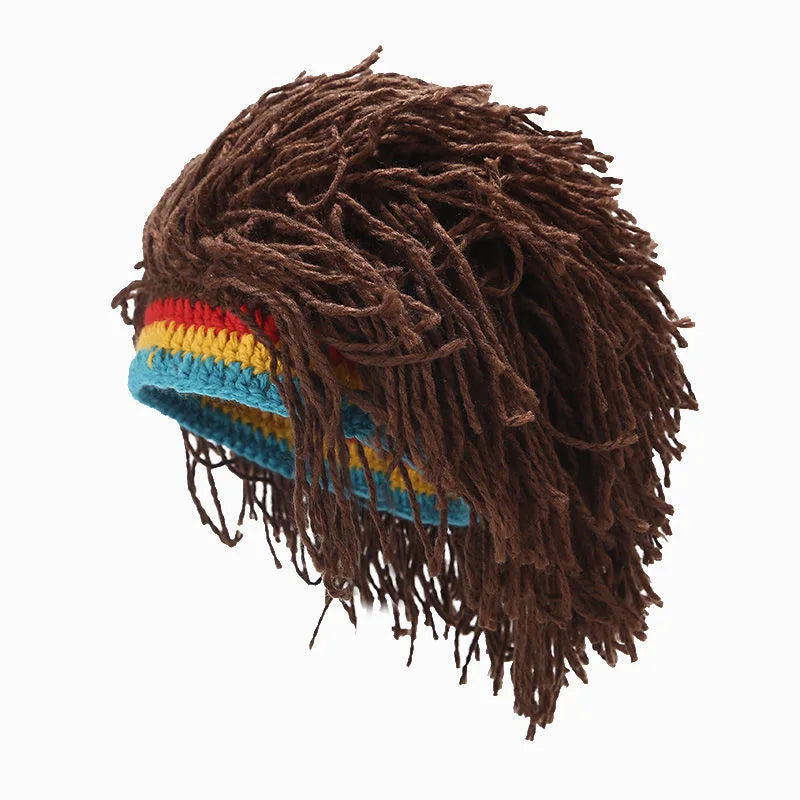 Unisex Synthetic Dreadlock Wig Beanie β Handmade Crochet Rasta Hat for Hip Hop, Jamaica, African Party & Dance