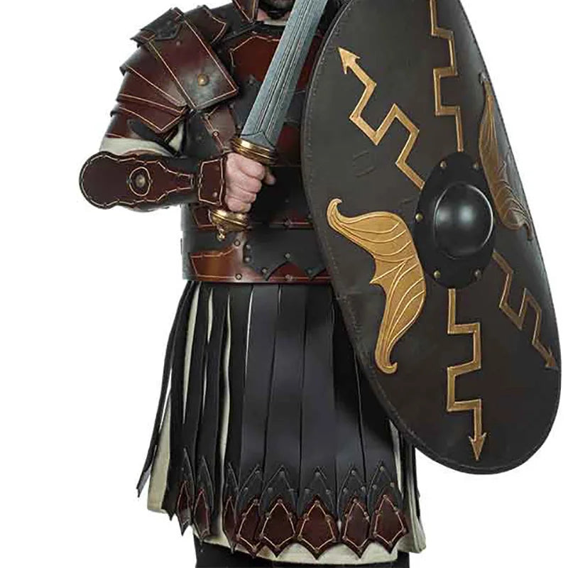 Medieval Greek & Roman Gladiator Armor β PU Leather Cuirass Shoulder & Chest Plate for Viking Warrior, Knight Cosplay & LARP Costume