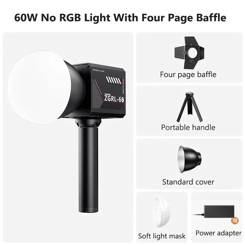RGB LED Photography Video Light - Portable Rechargeable Fill Lamp for Vlogging, Live Streaming, Studio & Stage Shooting