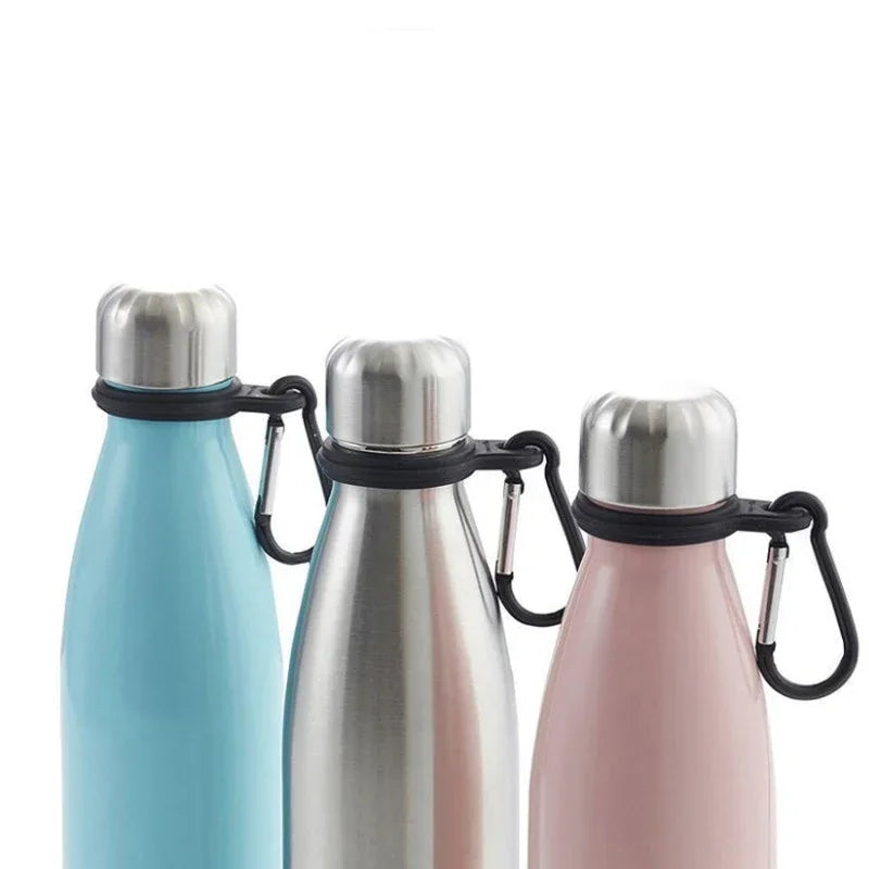 Aluminum Sports Kettle Buckle – Outdoor Carabiner Water Bottle Holder with Rubber Hook for Camping & Hiking