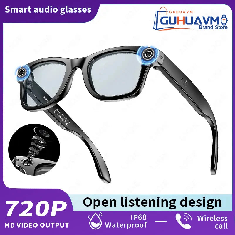 2025 AI Smart Glasses – 8MP Camera Sunglasses with Video Recording, 100+ Language Translation, Bluetooth Calls & Music for Men & Women