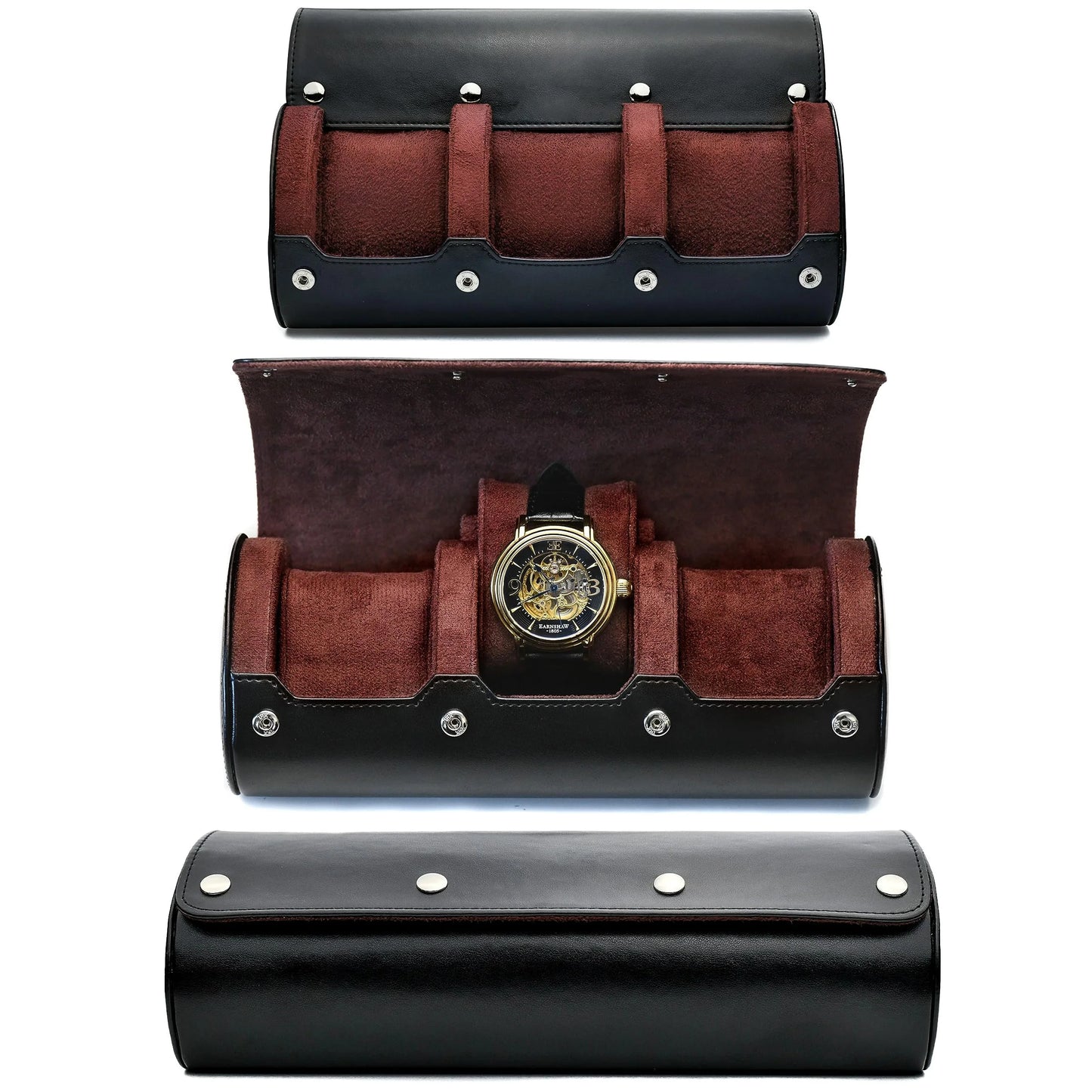 6-Slot Watch Travel Case – PU Leather Organizer Roll for Men & Women, Watch Display Storage Case