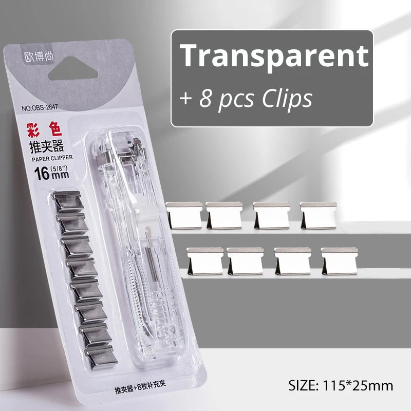 Mini Traceless Reusable Hand Clamp Stapler – Paper Binder & Book File Binding Tool for Office, School & Student Supplies