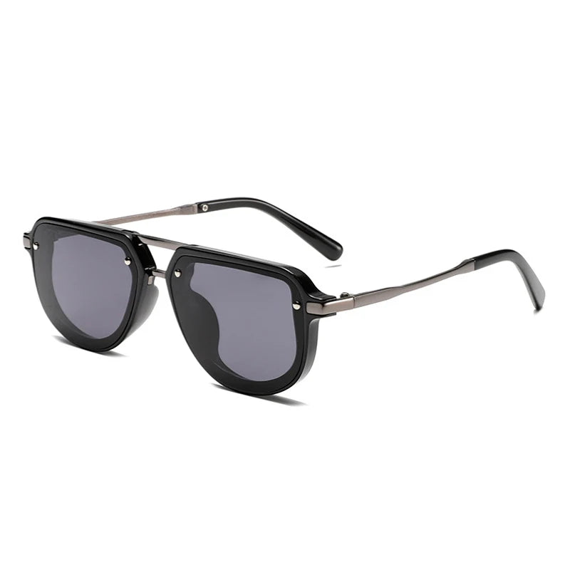 SHAUNA Retro Oval Sunglasses – Luxury Punk UV400 Shades for Women & Men