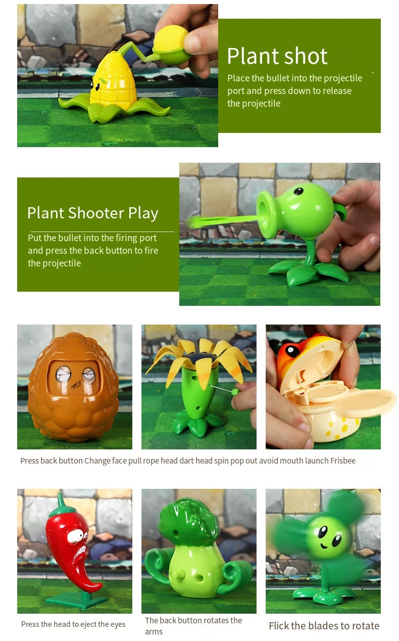 Plants vs Zombies 2 Giant Zombie Toy Set – Ice Pea & Jetpack Zombie Silicone Figures for Boys Gift