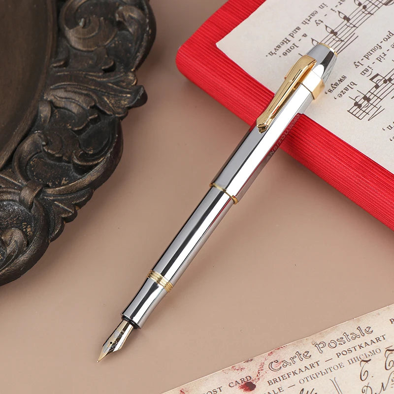 Antique Brass Pocket Rollerball Pen - Short Portable Smooth Writing Pen for Office, School & Gifts