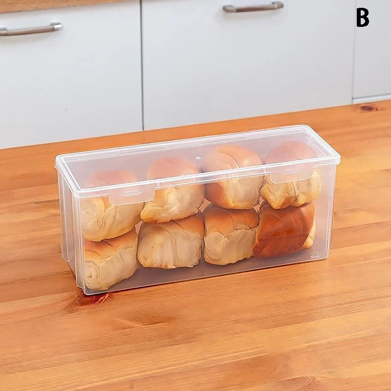 Airtight Bread Storage Box – Clear Kitchen Container for Bread, Cake & Baking, Refrigerator Safe