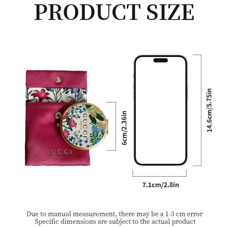 Gucci Classic Floral Pattern - Compact Portable Makeup Hand Mirror