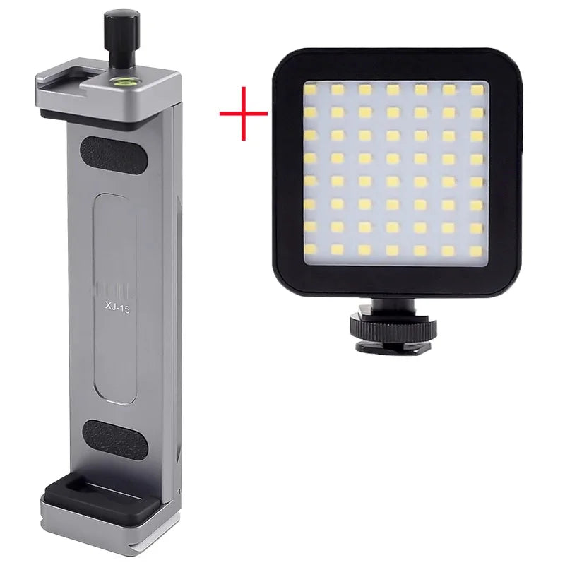 Universal Aluminum Alloy Tablet & Phone Stand β Adjustable Tripod Holder Clip for Mobile Devices