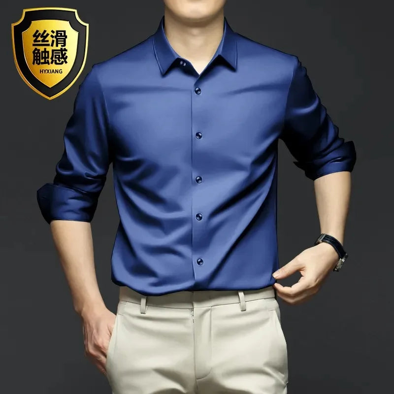 Men's Wrinkle-Resistant Dress Shirt - Non-Iron Long Sleeve Business Casual Shirt S-5XL