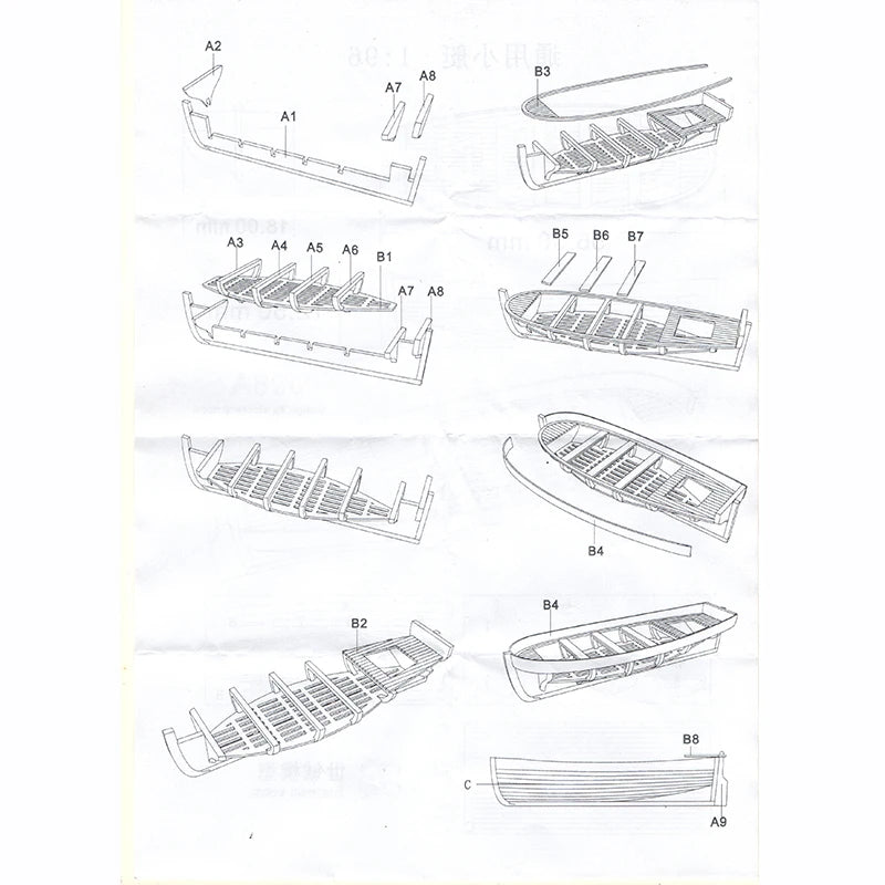 1/96 Mini Wooden Lifeboat Model Kit – Hand-Assembled Boat Toy