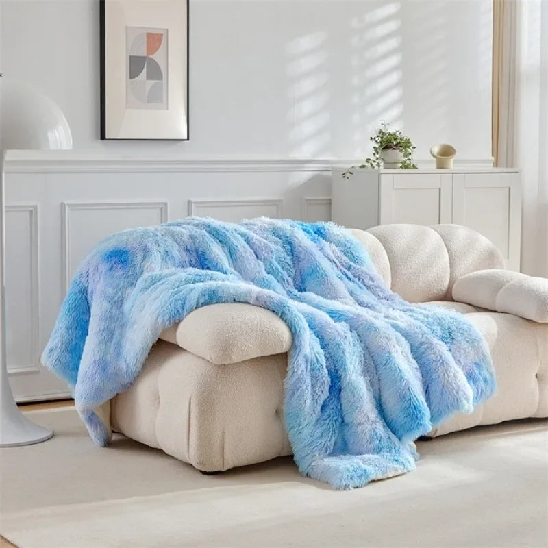 Double Mink & Lamb Fleece Blanket β Coral Fleece Long Hair Solid Color Blanket for Sofa, Soft Cotton Throw