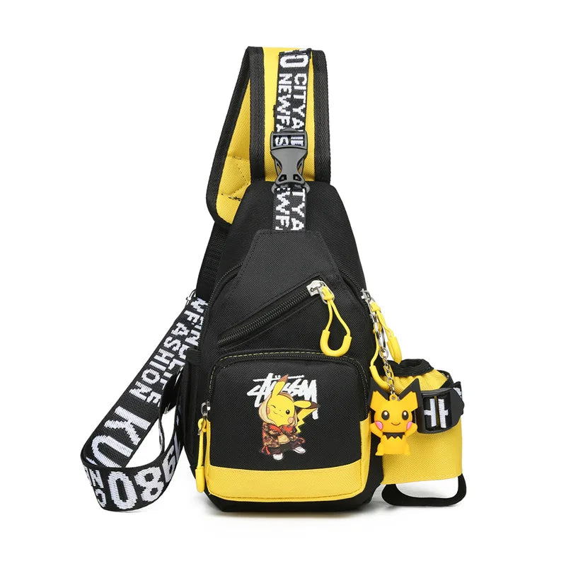 Children’s Glow-in-the-Dark Pikachu Shoulder Bag — Canvas Youth Sports Crossbody Chest & Waist Bag for Kids, Men & Women