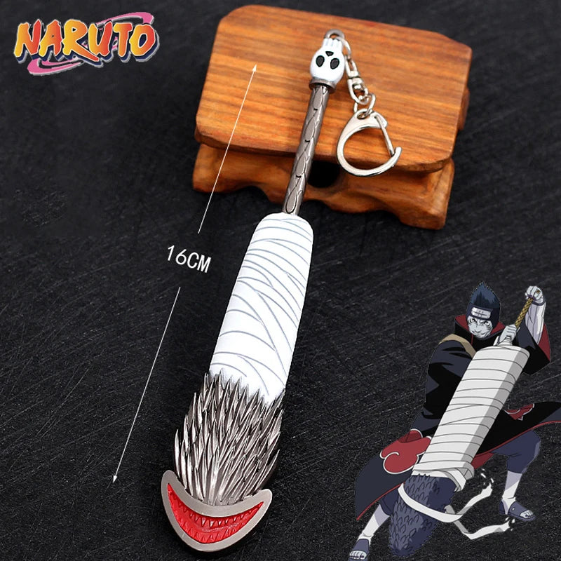 Anime Naruto Weapon Keychain Set – Metal Models of Asuma, Zabuza Sword, Kisame, Hidan, Minato Kunai & Flying Thunder God Cosplay Toys for Boys