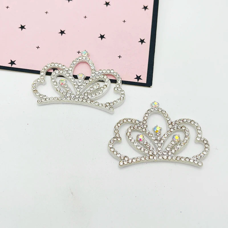 12pcs Padded Crown Rhinestone Patches – DIY Clothes, Crafts & Headwear Decor Accessories