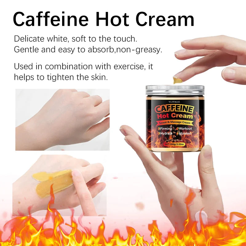 Body Warming Massage Cream - Skin Firming & Deep Moisturizing Formula with Collagen, Hyaluronic Acid, Caffeine, Retinol & Niacinamide
