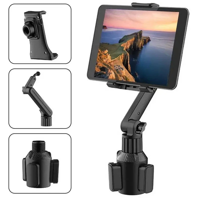 360 Adjustable Tablet Cup Holder Mount - Smartphone Holder for Car - 270 Tilt Bar with Triangular Base - Ram Mount Tablet Holder for SUVs