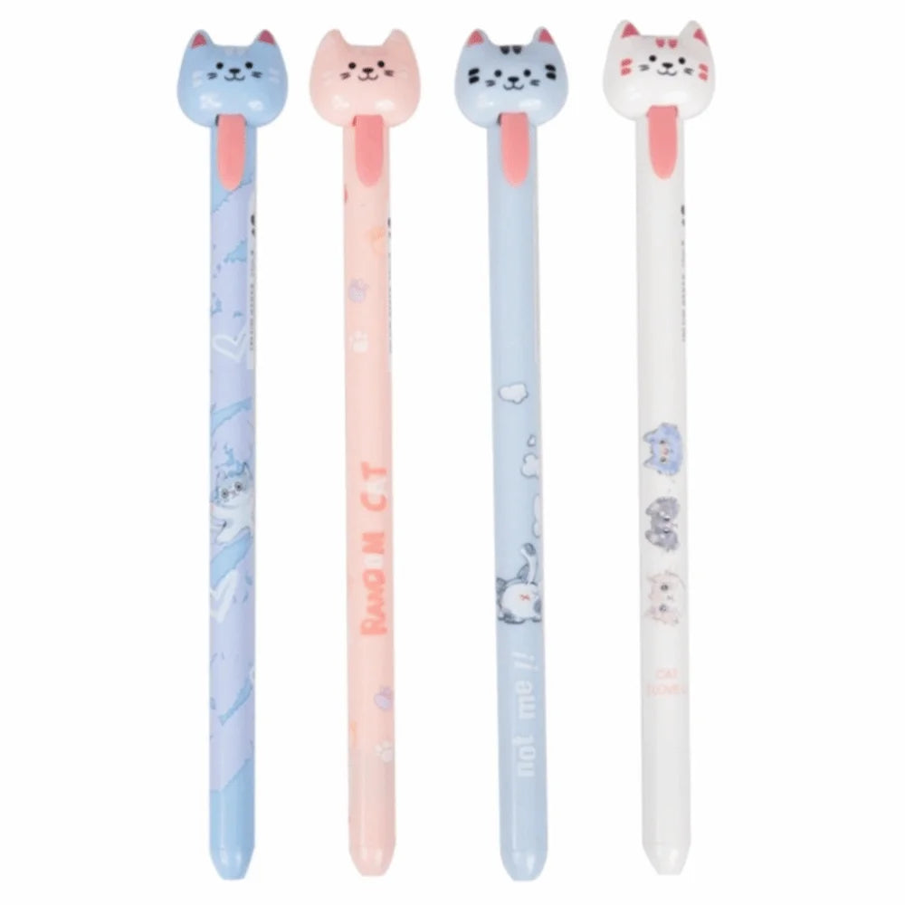 Cute Cat and Dog Gel Pens - 0.5mm Quick-Drying Retractable Pens for School, Office, and Gifts