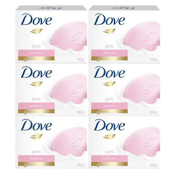 Dove Pink Beauty Bar Soap - 6 Pack 90g Gentle Moisturizing Cleansing Bars